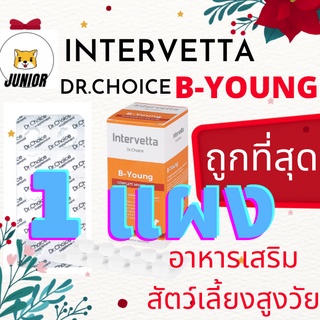 แบ่ง1แผง!!Dr. Choice B-Young Intervetta Complete senior care อาหารเสริม บำรุงระบบประสาท บำรุงสมอง ชะลอความชรา สุนัข แมว