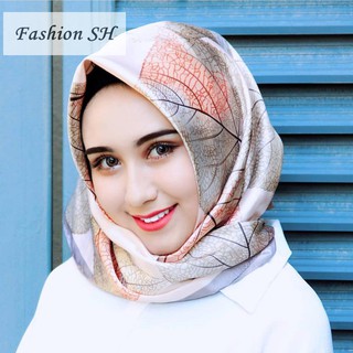 Fashion printed muslim lady turban silk shawl M90119