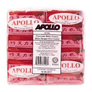 🌈APOLLO 1011 Milk Chocolare Wafer Cream เวเฟอร์เคลือบช็อกโกแลต ขนมช็อกโกแลตแดงในตำนาน🌈