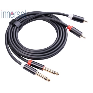 [innerset] อะแดปเตอร์ขยายเสียง 2 RCA Male to Dual 6.35 Jack Male