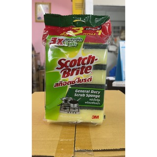 สก็อตช์ไบรต์ ซื้อ 3 แถม 1Scotch Brite 3 M แผ่นใยขัดพร้อมฟองน้ำ แท้