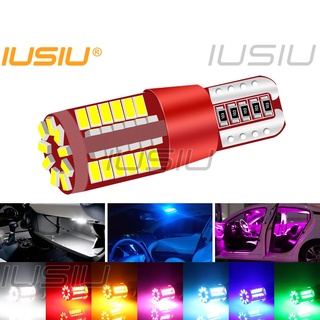 Iusiu 57SMD CANBUS T10 หลอดไฟ LED 194 168 W5W ไฟป้ายทะเบียน โคมไฟอ่านหนังสือ ไฟประตู ไฟจอดรถ ไฟแสดงสถานะ ล้างรถ ไฟสัญญาณภายในรถ 3014 12V