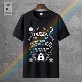 ใหม่ เสื้อยืดลําลอง แขนสั้น พิมพ์ลาย Ouija Board สีดํา สําหรับผู้ชาย