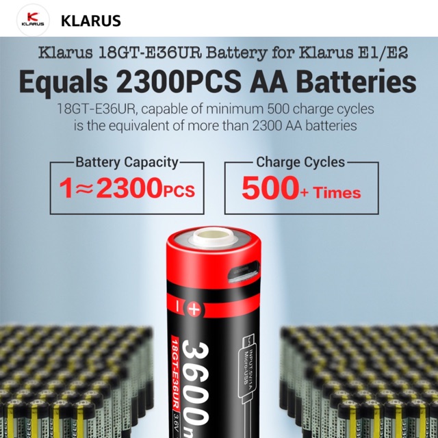  18gt e36ur 18650 3600mah 3 6v li ion battery for klarus
