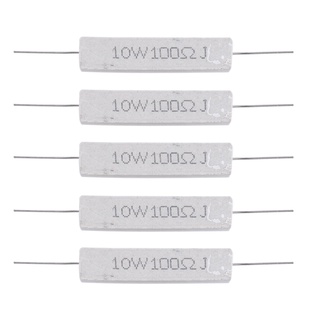 อุปกรณ์ตัวต้านทานสายไฟ 10W Watt 100 Ohm 5% Zjt 5 ชิ้น