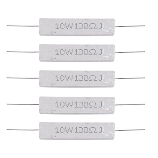 อุปกรณ์ตัวต้านทานสายไฟ 10W Watt 100 Ohm 5% Zjt 5 ชิ้น