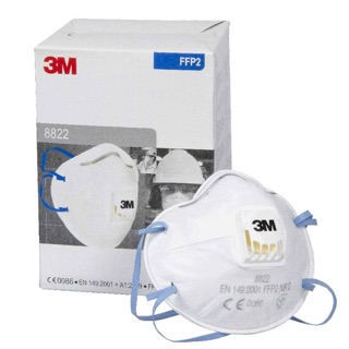 *หน้ากากป้องกันPM2.5* หน้ากาก3M รุ่น8822 (คล้องหัว) 1กล่อง มี10ชิ้น
