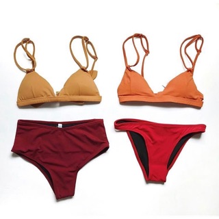 ชุดว่ายน้ําบิกินี่ รุ่น Mini triangle bra with high waist bikini