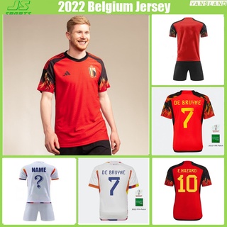 เสื้อกีฬาแขนสั้น ลายทีมชาติฟุตบอล Belgium Jersey 2022 world cup ชุดเยือน 2022 ชุดเยือน