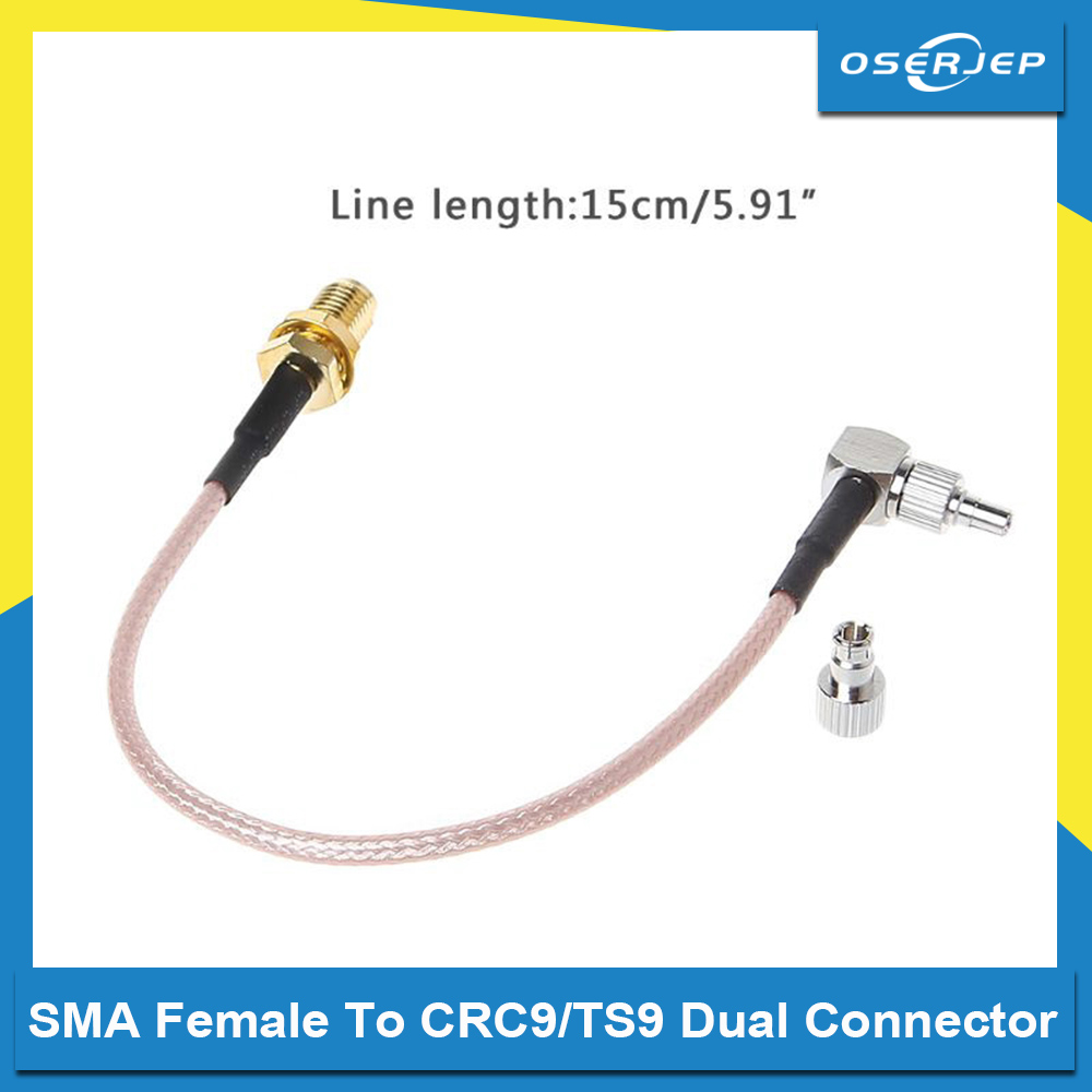 SMA Female To CRC9/TS9 Dual Connector RF Coaxial Adapter RG316 สาย 15 ซม.