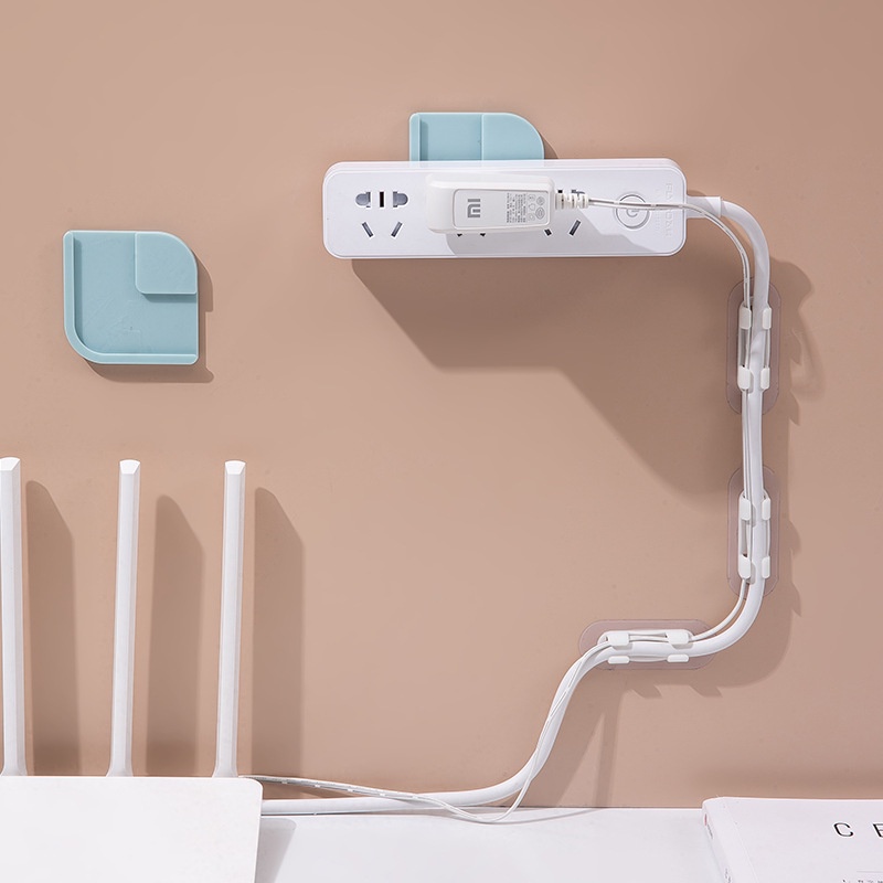 บักเกิลจัดเก็บสายไฟ สายเคเบิ้ล แบบใส ไม่ต้องเจาะผนัง มีกาวในตัว - รูปที่ 2