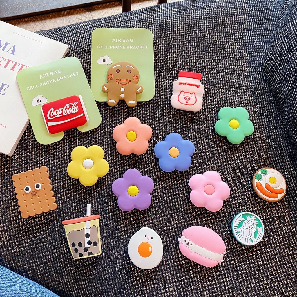 CARTOON Griptok Ring ที่วางโทรศัพท์ 3D ขาตั้ง PVC ขาตั้งโทรศัพท์ HP Phone Grip 3M IC