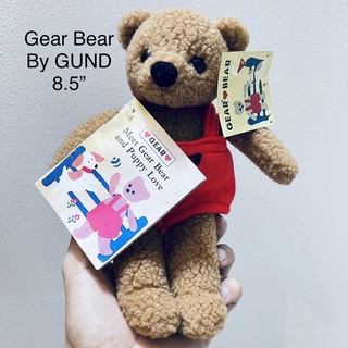 #ตุ๊กตา #หมี #Gear #Bear by #GUND #8.5” #มีกระดิ่งในตัวหมี #ป้ายห้อย #ลิขสิทธิ์แท้ #หายาก #ใส่ชุดเอี๊ยม #น่ารักมาก