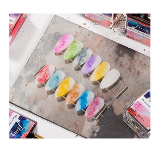 marble ink สีทาเล็บชนิดน้ำสำหรับทำลายฟุ้งหรือลายหินอ่อน **สีฟุ้งขวดเหลี่ยม**