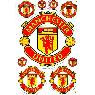 MANCHSTER UNITED สติ๊กเกอร์ ทีมฟุตบอล เนื้อPVC เคลือบเงา สติ๊กเกอร์คุณภาพสูง ติดรถ หมวกกันน็อค