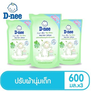 D-nee Newborn น้ำยาปรับผ้านุ่ม Organic Touch สีเขียว ชนิดเติม ขนาด 600 มล. (แพ็ค 3)