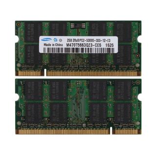 หน่วยความจําแล็ปท็อป 4GB ( 2x 2GB ) Samsung 2GB 2Rx8 PC2-5300S DDR2 667Mhz 200pin SODIMM