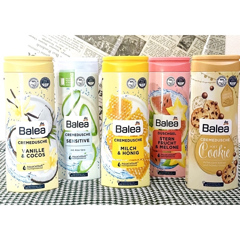 ครีมอาบน้ำเยอรมัน ยี่ห้อ Balea รุ่นยอดนิยม ขนาด300ml (มี 5 สูตร)