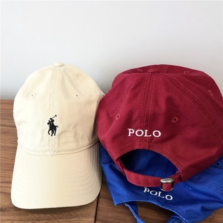 【COD】polo Paul retro classic pony embroidery label rl หมวกเบสบอล cityboy soft top สีทึบหมวก vintage