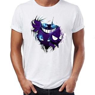 ┅✿เสื้อยืดผู้ชาย Pokemon Gengar Ghost Type Awesome Artwork Drawing Printed Tee