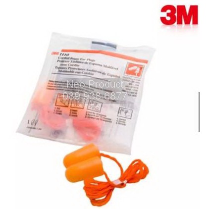โฟมอุดหู 3M 1110 ชนิดมีสาย (บรรจุ 5 คู่)