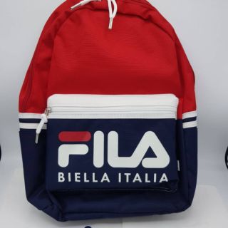 🍁กระเป๋าเป้Fila backpackสีกรมเเดง ขนาด 30.5X14X44cm