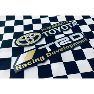 สติ๊กเกอร์ TRD Toyota Racing JDM สติกเกอร์ สีทอง [2ชิ้น] Car Foil Stickers 3D ตัวนูน แต่งรถ ติดรถ ติดกระจก ท้ายรถ รถยนต์