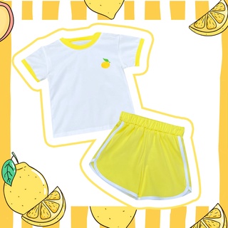 🍋ชุดพละน้องเลม่อน เสื้อกางเกง 🍞🍋  ชุดเด็ก เวื้อผ้าเด็ก เสื้อผ้าเด็กน่ารัก