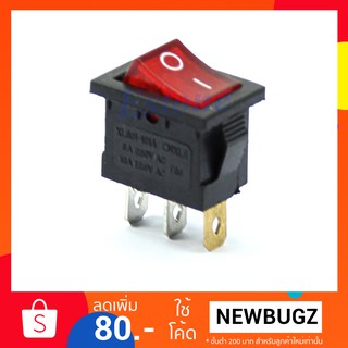 สวิทช์กระดก 3Pin มีไฟสีแดง Rocker Switch-Y122