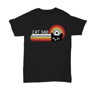 เสื้อยืดผ้าฝ้ายพิมพ์ลายขายดี เสื้อยืด ผ้าฝ้าย พิมพ์ลาย Cat Dad For Love Cat Lover Father Daddy สไตล์วินเทจ เรโทร คลาสสิก