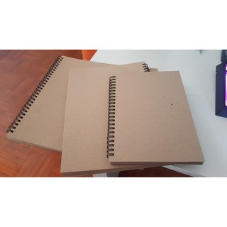 สมุดสเก็ตริมลวด กระดาษสีน้ำตาล Iboom  50แผ่น  B5/A5/260x255mm   1 เล่ม  sketch book brown paper