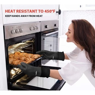 Walfos ถุงมือซิลิโคน ผ้าฝ้าย แบบหนา ทนความร้อน สําหรับห้องครัว 1 ชิ้น