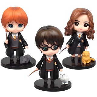 โมเดลฟิกเกอร์ PVC รูป Harry Potter Hermione Malfoy Snape George Fred 3 ชิ้น ต่อชุด ของเล่นสําหรับเด็ก