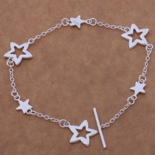 MiStyles เครื่องประดับ กำไลข้อมือ กำไลเงิน 925 Six Stars 101594 - Silver