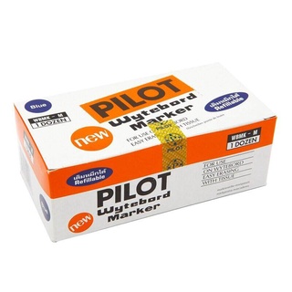 Pilot ปากกาไวท์บอร์ด หัวกลม (แพ็ค12ด้าม) ไพล็อต WBMK-M หมึกสีน้ำเงิน