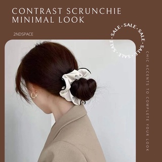 🔥SALE🔥Contrast Piping Scrunchie🌹Black &amp; Beige✨Minimal Style✨❤️🌷พร้อมส่งนะค้า