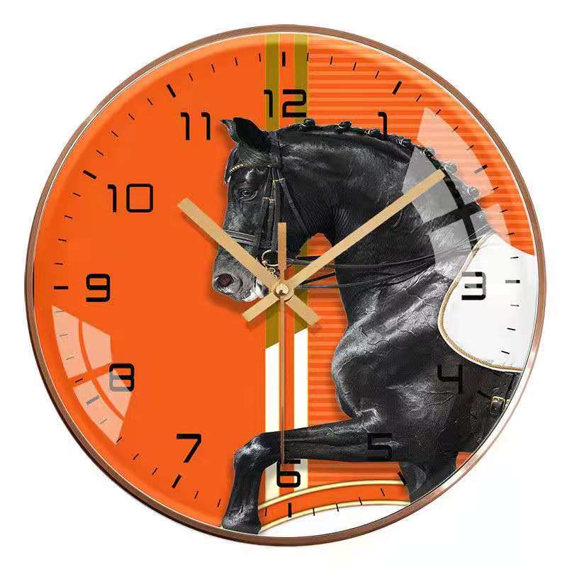 ปิดเสียงบ้านนาฬิกาแขวนห้องนั่งเล่นนอร์ดิกหรูหราห้องนอนศิลปะสร้างสรรค์แฟชั่นใหม่จีนนาฬิกาแขวนตกแต่งA - รูปที่ 2