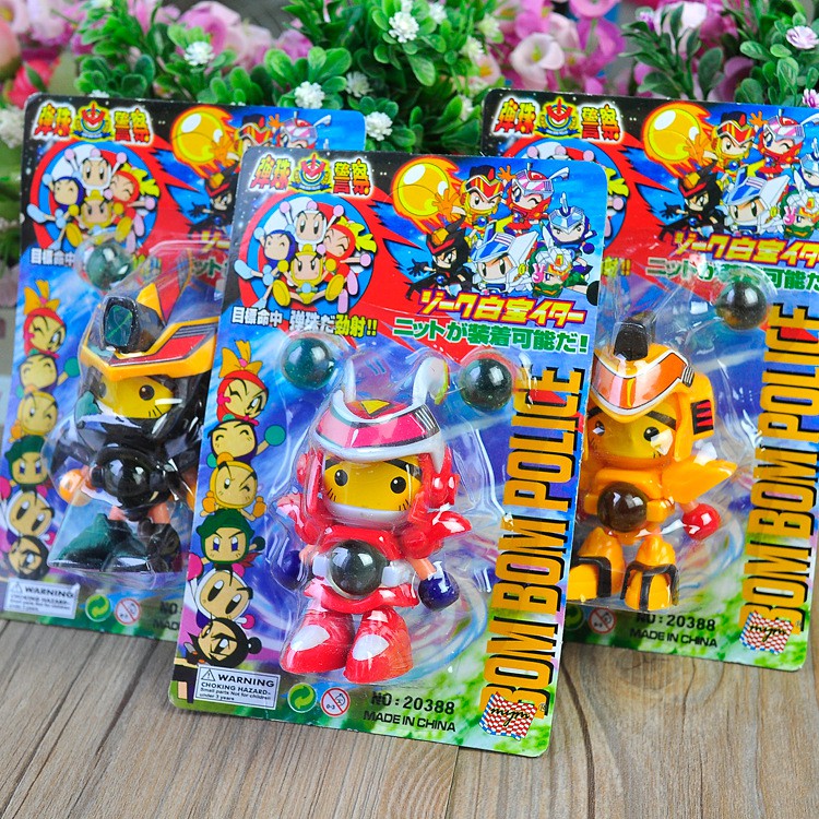 ของเล่นบอมเบอร์แมน+ดีดลูกแก้ว พร้อมลูกแก้ว3ลูก โมเดลบอมเบอร์แมน Bomberman