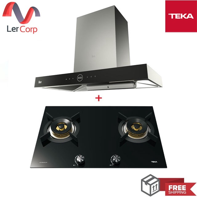 (TEKA) เครื่องดูดควัน รุ่น DHW 90 MSO VULKAN + เตาแก๊ส 2 หัว รุ่น GFI 78 2G AI AL TR