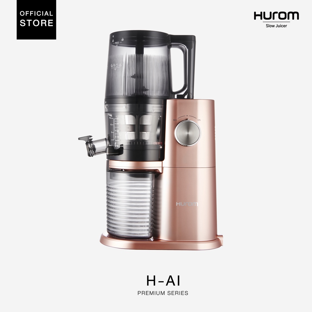 Hurom เครื่องสกัดน้ำผักและผลไม้เเยกกาก รุ่น H-AI (Premium Series) สี Satin Rose Gold