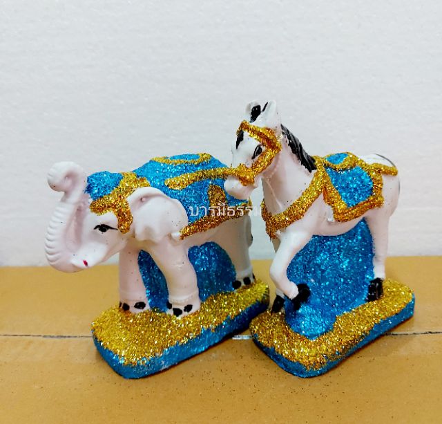 ⭐เครื่องตั้งศาล⭐ตุ๊กตาช้างม้า (ขนาดกลาง) ตุ๊กตาตั้งศาล งานประดับเพชร เกรด A  ชุดตั้งศาล เครื่องตั้งศาล - รูปที่ 2