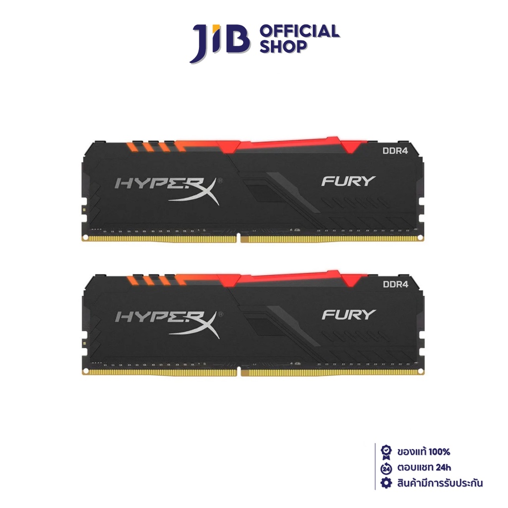 KINGSTON JIB 32GB (16GBx2) DDR4/3200 RAM PC (แรมพีซี) HyperX FURY RGB (HX432C16FB3AK2/32)