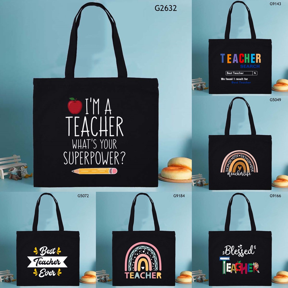 สอนวัน Tote Bag with Zipper Tuition Bag Teachers Totes Bookbag Drop Shipping YAUE