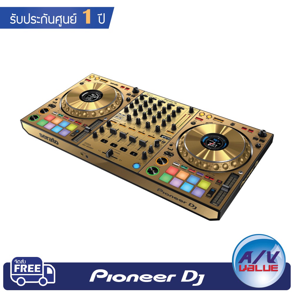 Pioneer DJ รุ่น DDJ-1000SRT-N Club-style 4-channel DJ controller in gold color