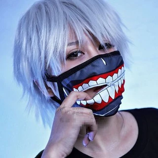 **ส่งจากไทย** หน้ากากผ้า มีซิป รูดเปิด/ปิด ดูดน้ำได้ ใช้แทน หน้ากากอนามัย ลาย Tokyo Ghoul Mask