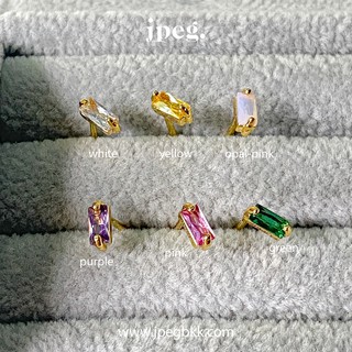 tiny cubic earring (Brass+18K)