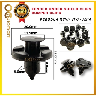 Perodua Myvi / Viva / Axia Fender ใต้โล่คลิป / คลิปกันชน (OEM)