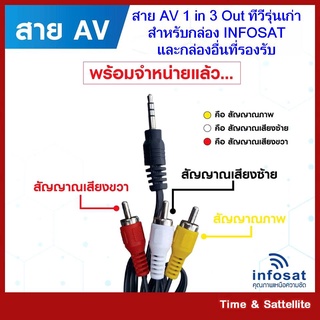 สาย AV 1 in 3 Out (สำหรับกล่อง INFOSAT HD- Q168,X-168 และ e168 )