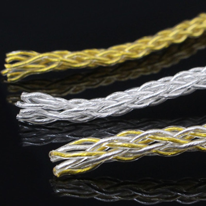 8 เส้น สีเงิน-ทอง Single Crystal Copper 52 Cores