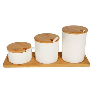 Other tableware SEASONING SET STEP BAMBOO Tableware Kitchen equipment อุปกรณ์บนโต๊ะอาหารอื่นๆ ชุดเครื่องปรุง STEP BAMBOO